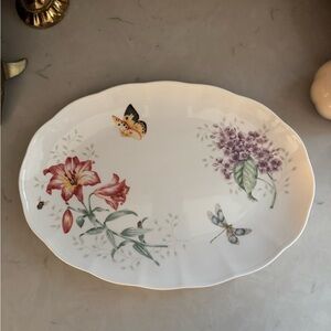 Lenox Butterfly Meadow Oval Flutter Serving Tray 14 3/8”